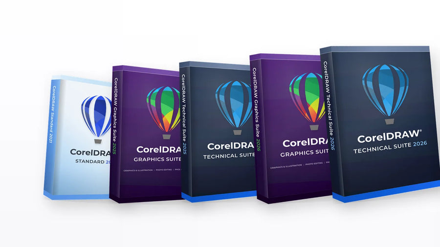 CorelDRAW Graphics Suite 2026, 2025 und Standard 2021 im Vergleich