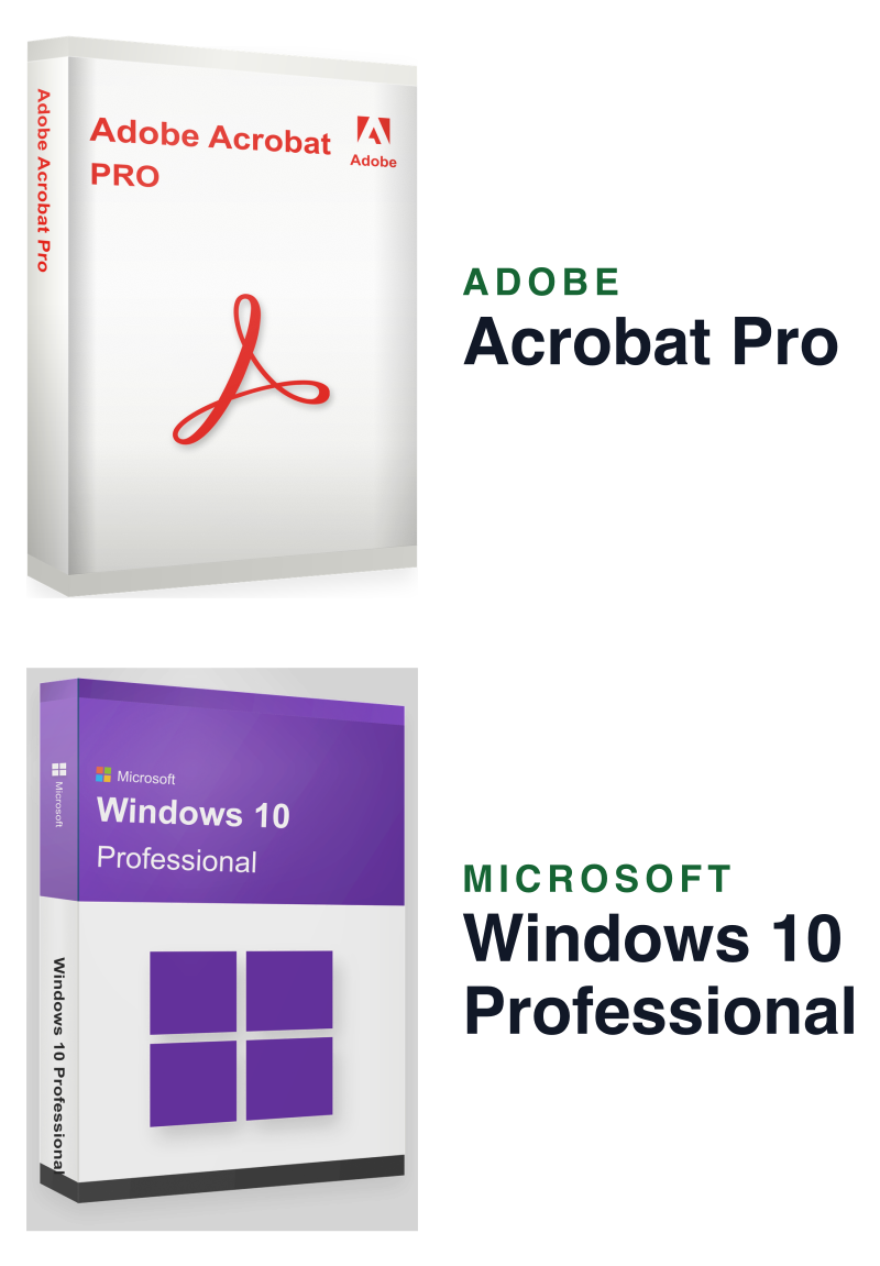 Microsoft Windows 10 Professional + Adobe Acrobat Pro