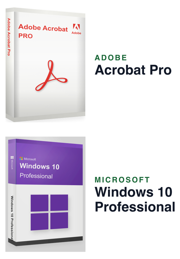 Microsoft Windows 10 Professional + Adobe Acrobat Pro